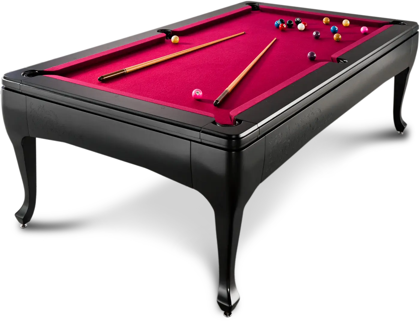 Mesa de sinuca New Milão 7Ball com tecido vermelho