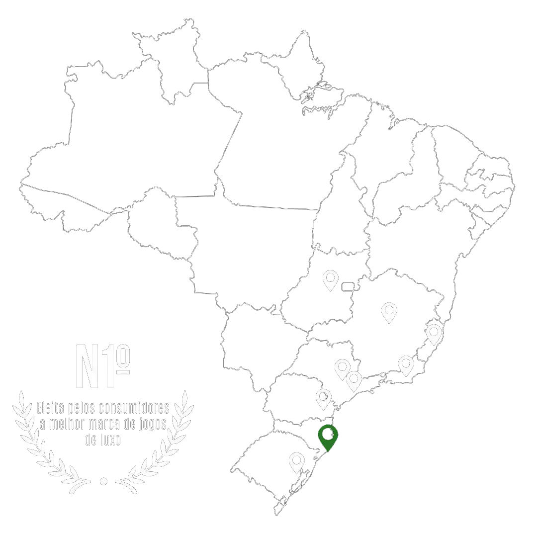 Mapa do Brasil com a presença de lojas 7Ball